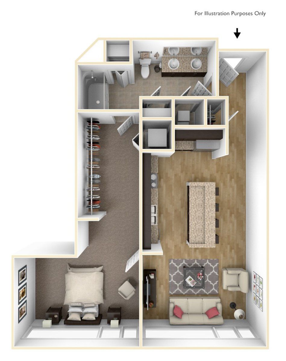 One Bedroom A10 | High Pointe Apartments
