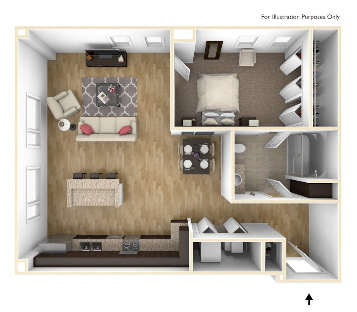 One Bedroom A11 | High Pointe Apartments
