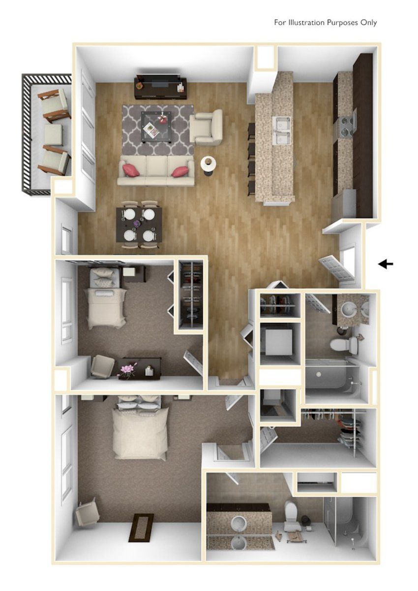 Two Bedroom B5 | High Pointe Apartments