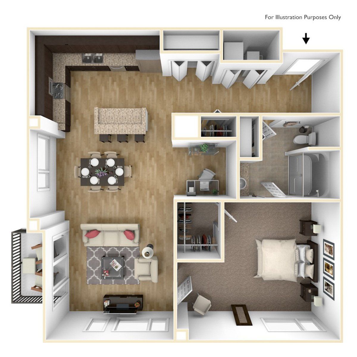 One Bedroom A15 | High Pointe Apartments