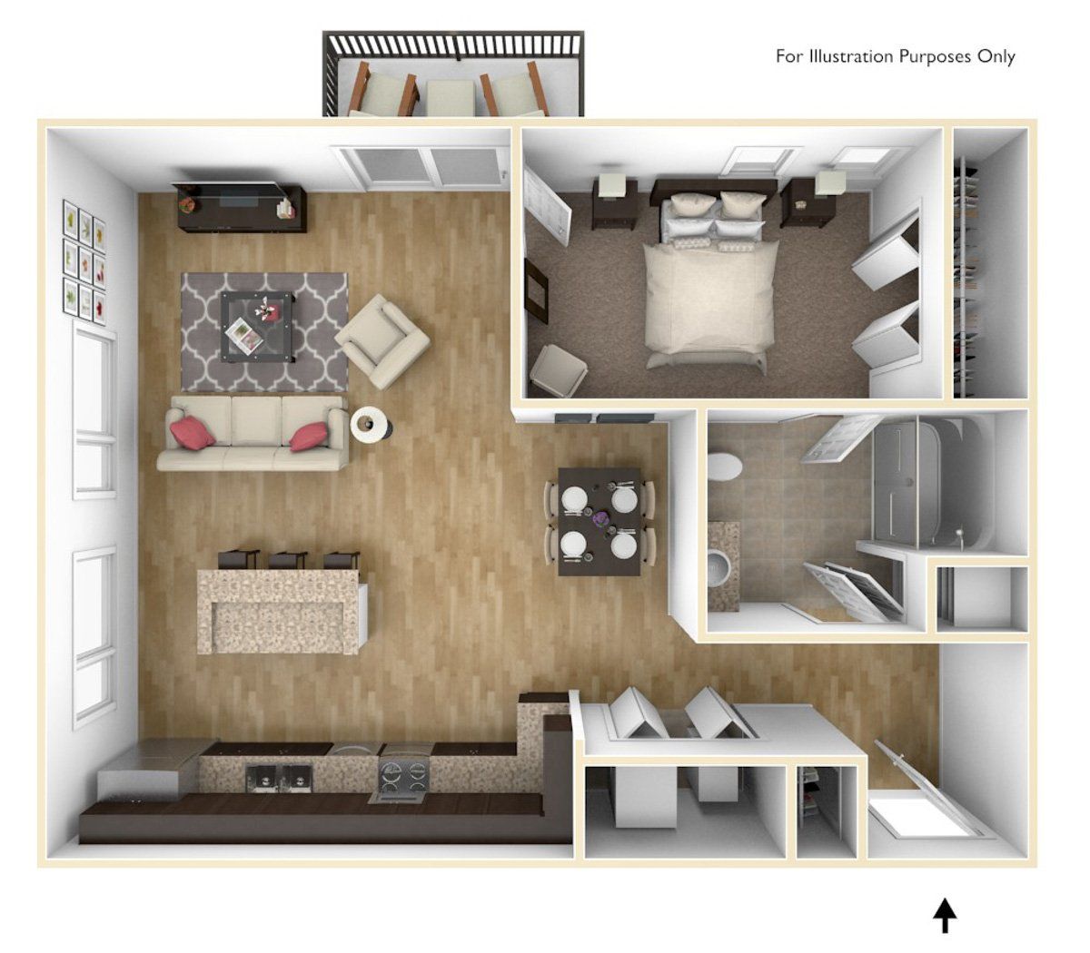 One Bedroom A9 | High Pointe Apartments