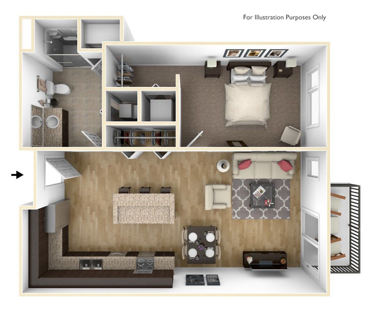One Bedroom A1 | High Pointe Apartments