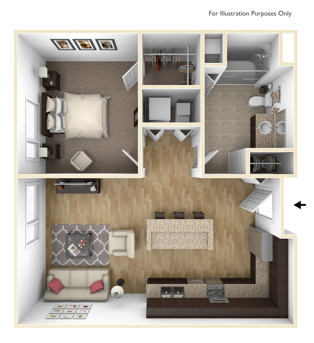 One Bedroom A6 | High Pointe Apartments