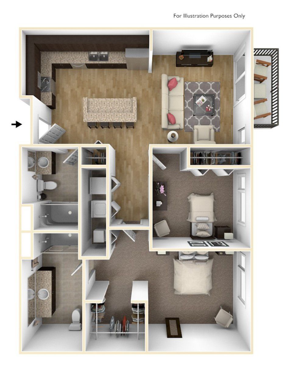 Two Bedroom B3 | High Pointe Apartments