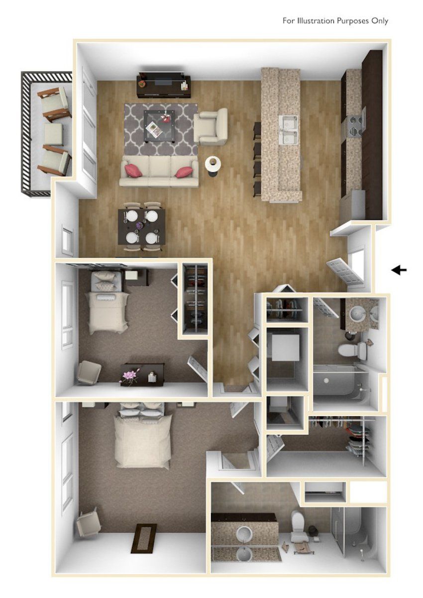 Two Bedroom B6 | High Pointe Apartments
