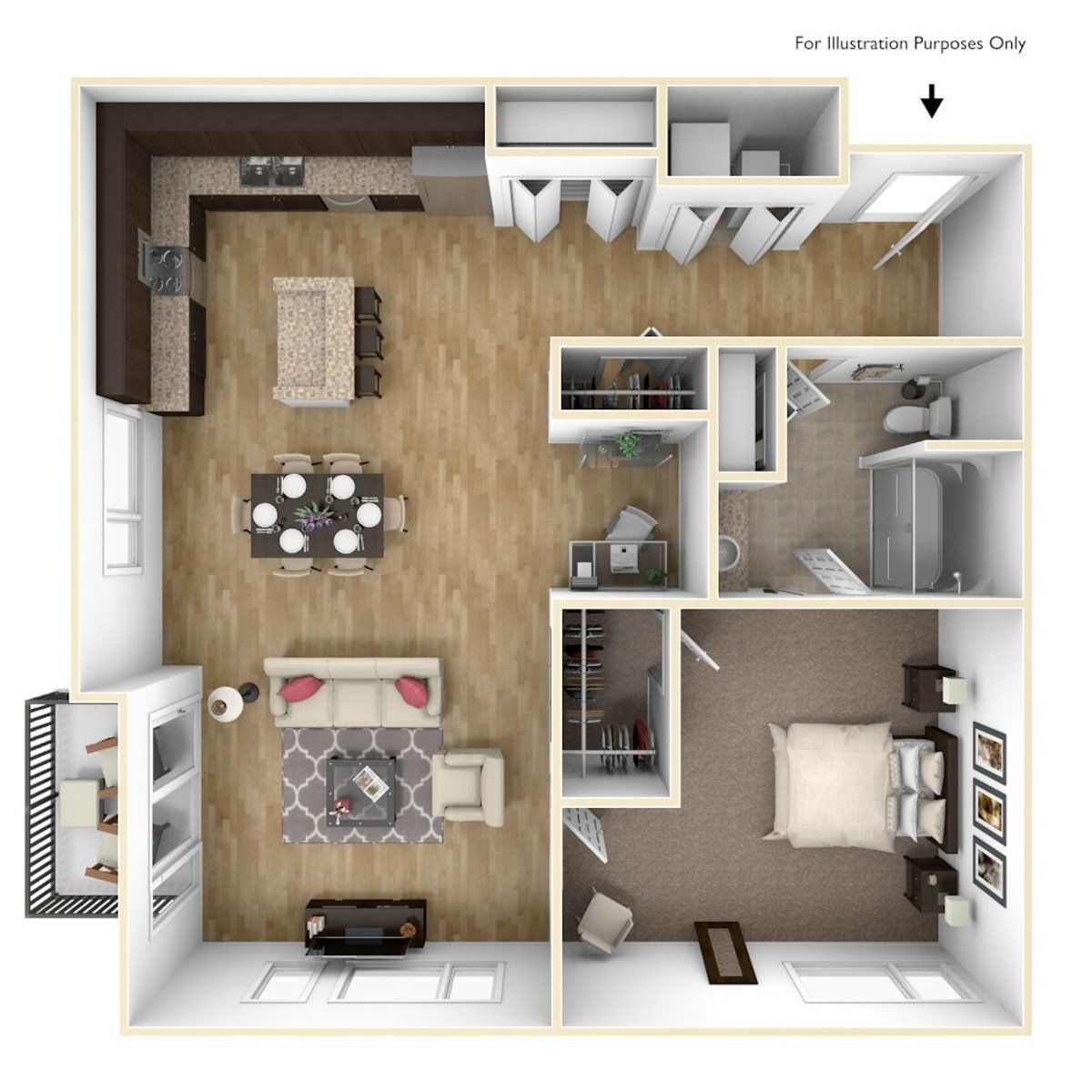 One Bedroom A16 | High Pointe Apartments