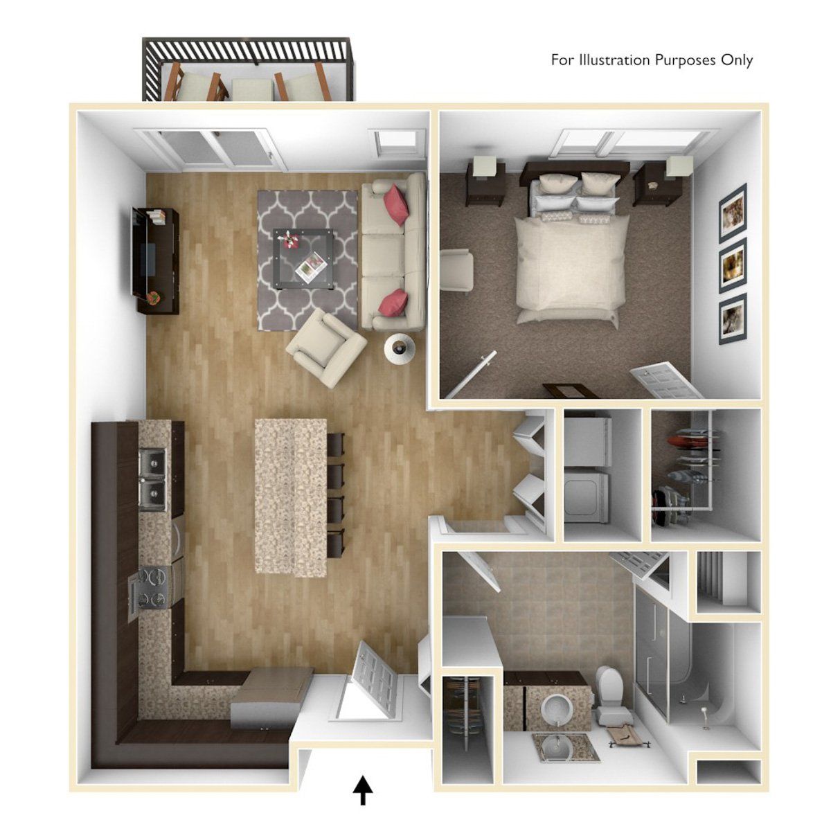 One Bedroom A7 | High Pointe Apartments