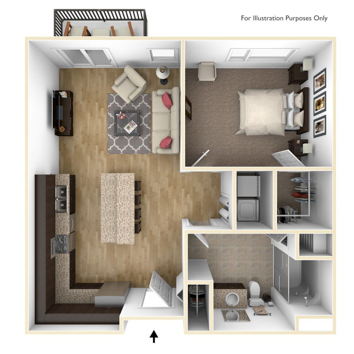 One Bedroom A5 | High Pointe Apartments