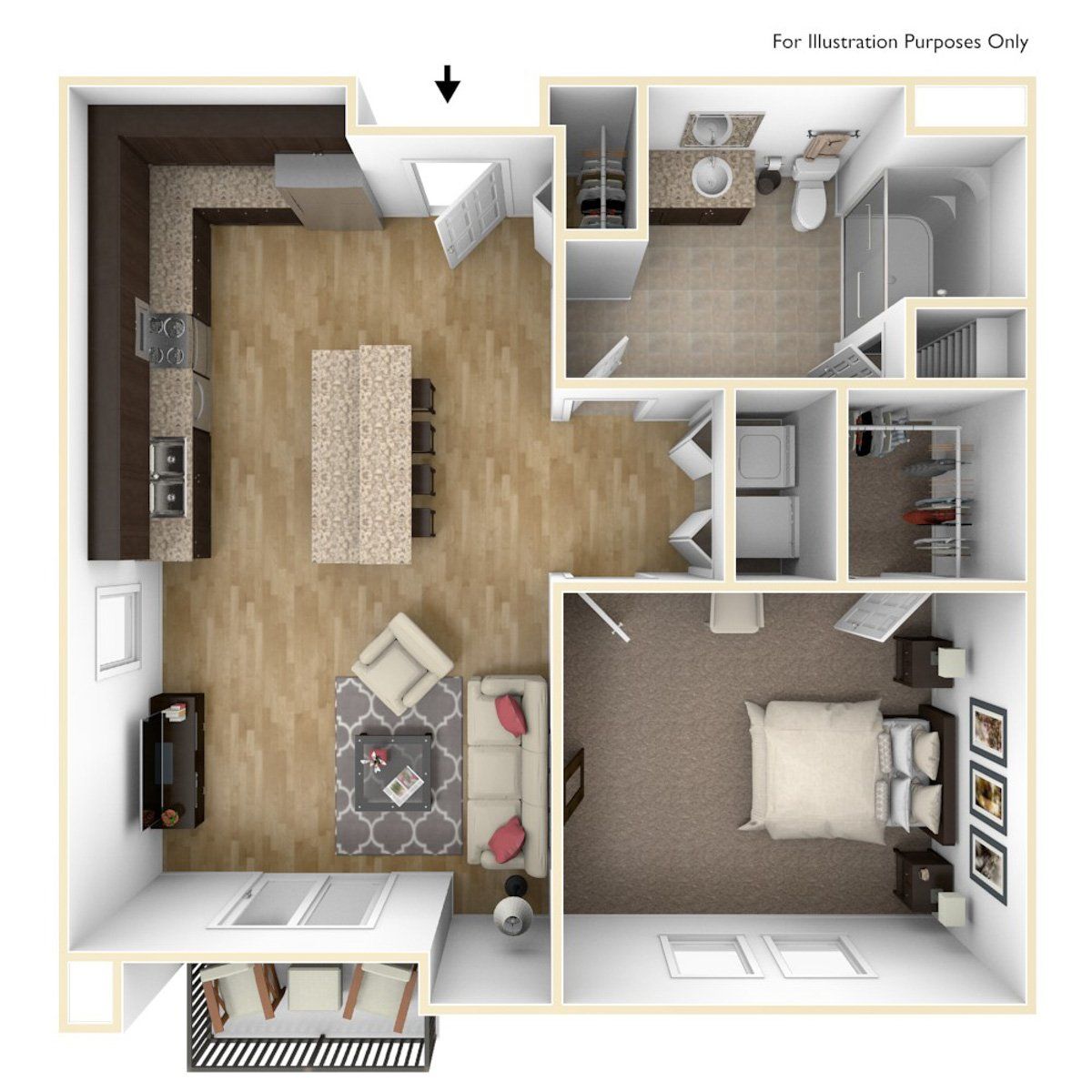One Bedroom A5 | High Pointe Apartments