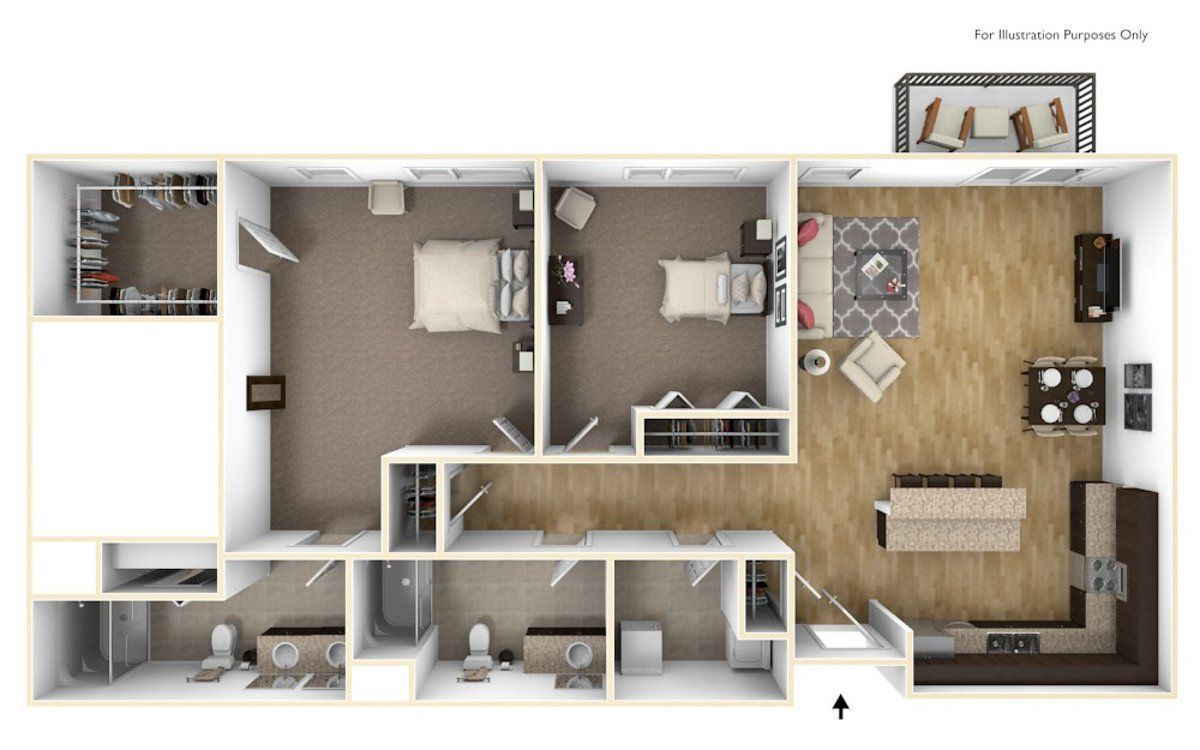 Two Bedroom B9 | High Pointe Apartments