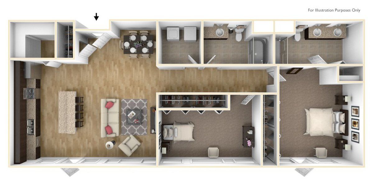 Two Bedroom B7 | High Pointe Apartments