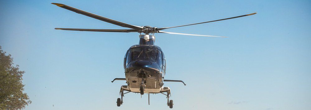 Arriving by Helicopter at Cobble Beach