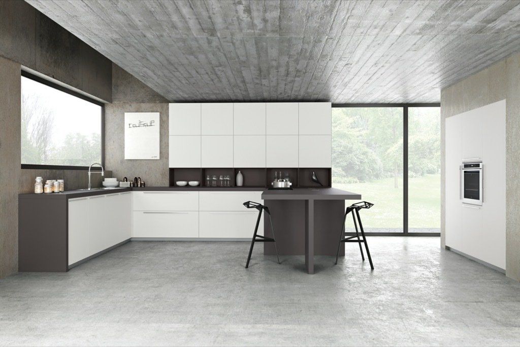 Progetto cucina con doppi pensili