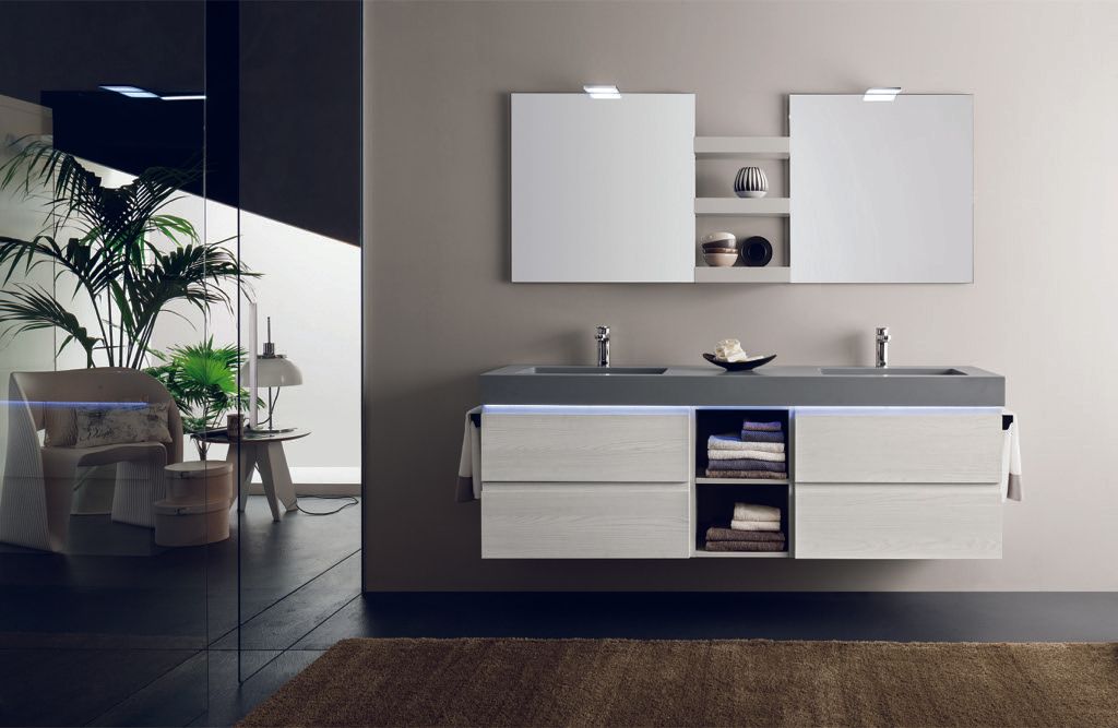 Progetto mobile bagno con luce led Monza