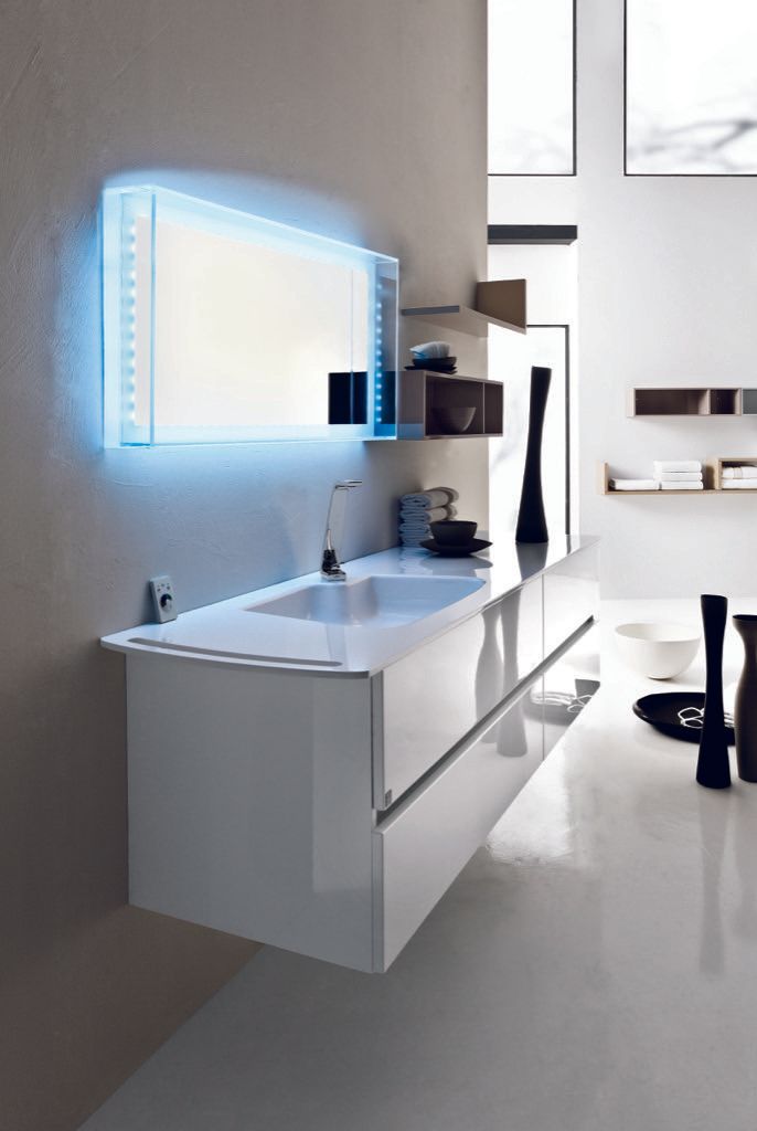 Progetto mobile bagno con top integrale Monza