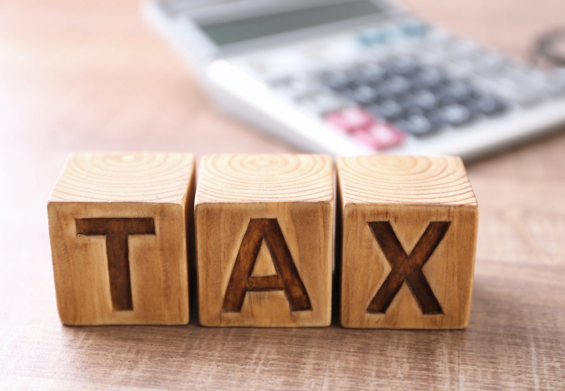 the word tax spelt out in block letters