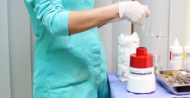 SHARPS TERMINATOR®  Its intended for use by individuals and healthcare professionals to safely destroy 18-27 gauge needles up to 2 inches