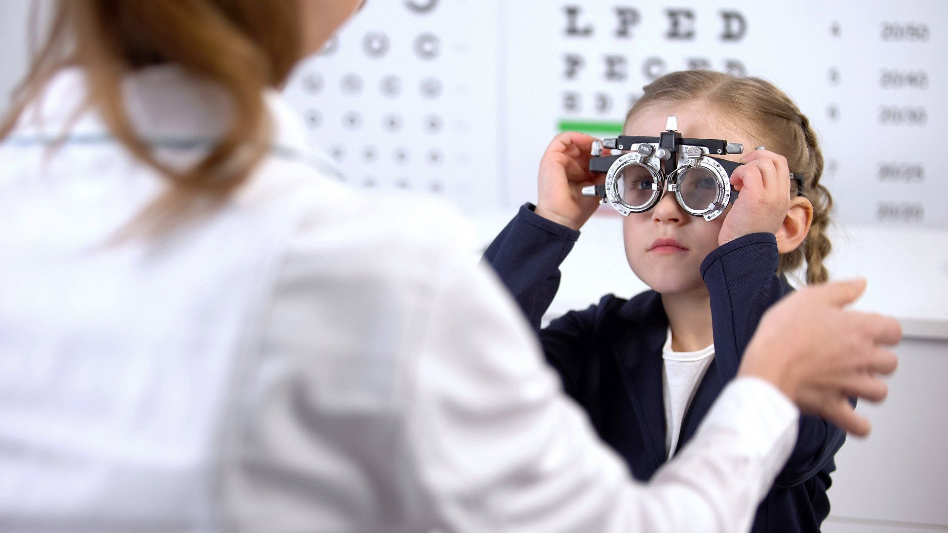 Schoolgirl Visiting Oculist for Measuring Eyesight — Danvers, MA — North Shore Eye Specialists