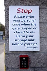 Warning Sign — Self Storage in Reno, NV