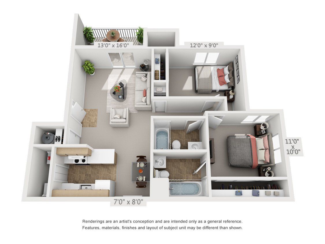 2 bedroom | 2 bathroom