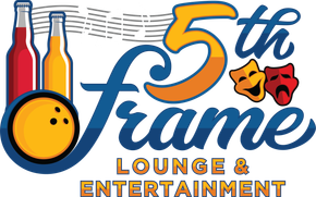 A logo for the 5th frame lounge and entertainment