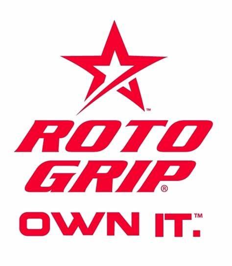 A logo for roto grip that says own it