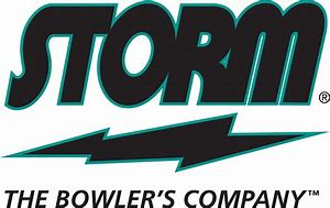 The storm bowler 's company logo has a lightning bolt on it.