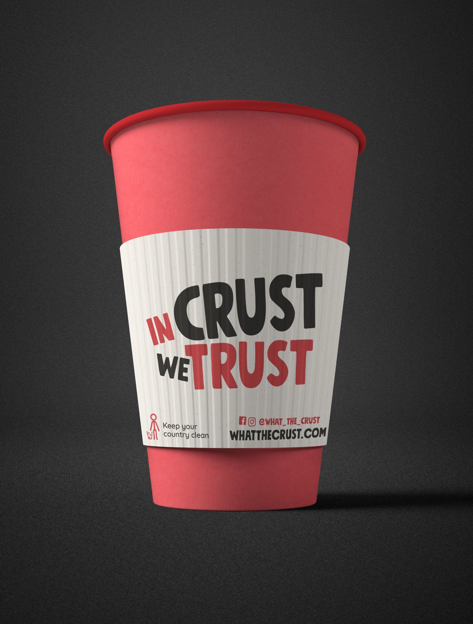 Red coffee cup with 