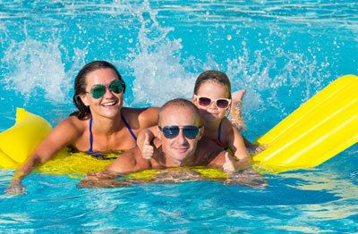 Kids playing in the pool