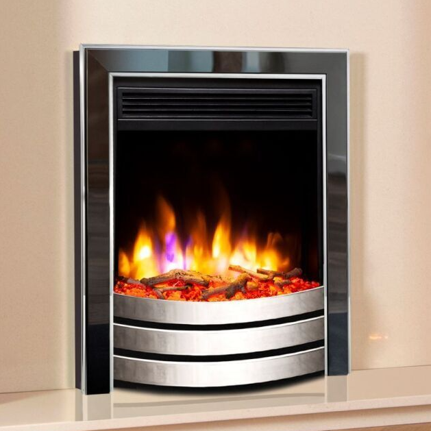 BJ9W4J elactric log fire on white background