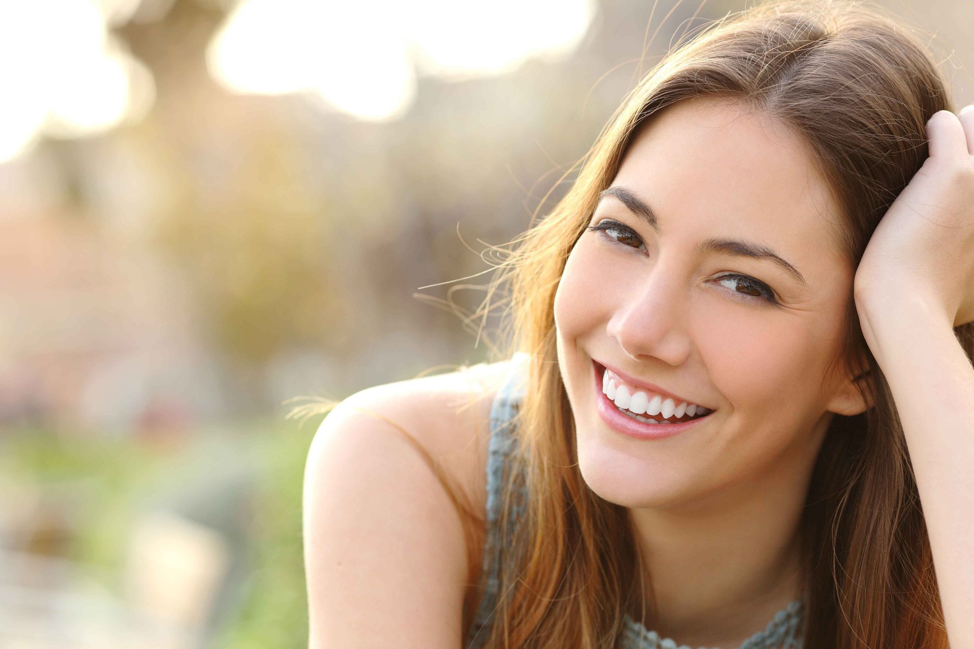 Girl with teeth whitening