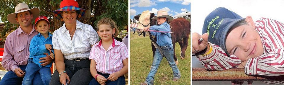 family with cattle