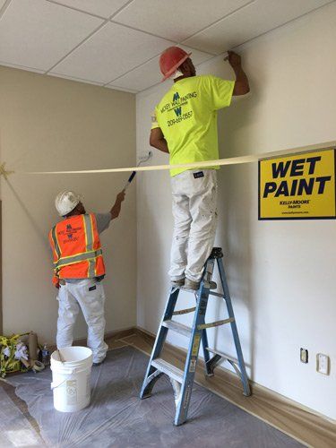 Commercial painting being performed in Modesto, CA Commercial painting being performed in Modesto, CA