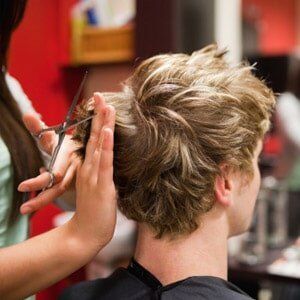 Blond Haired Man Having a Haircut - Beauty Salon in Manville, NJ Blond Haired Man Having a Haircut - Beauty Salon in Manville, NJ