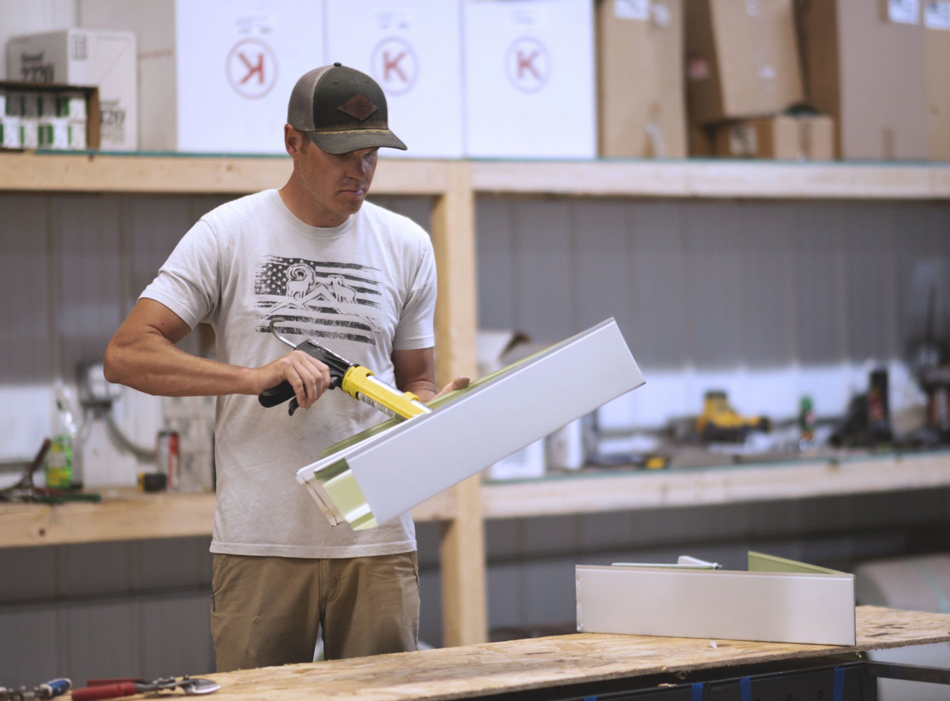 person holding tool