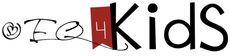 Fo3Kids logo with stylized black text and a red book-like shape containing the number 4