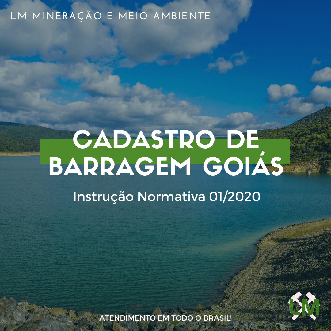 Imagem de uma barragem em Goiás que foi cadastrada junto a Semad após a Instrução Normativa 01/202