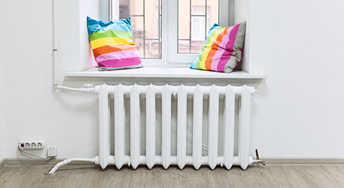 View of newly installed central heating system