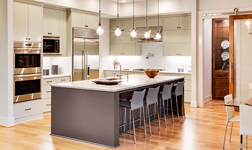 Newly constructed kitchen in Glasgow