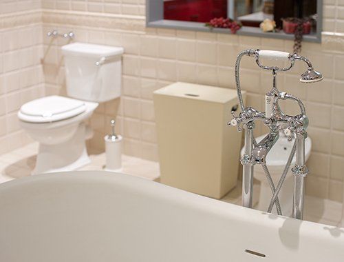 Newly installed bathroom fittings