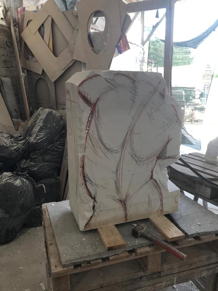 Lavorazione di granito.