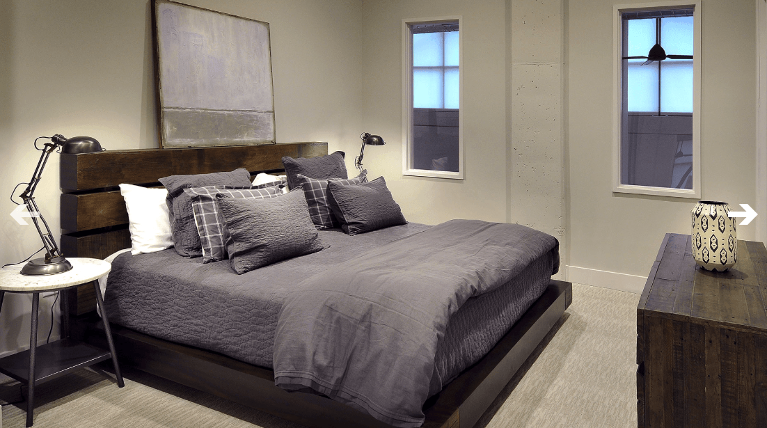 Apartment Modern Bedroom with Bed at North and Line