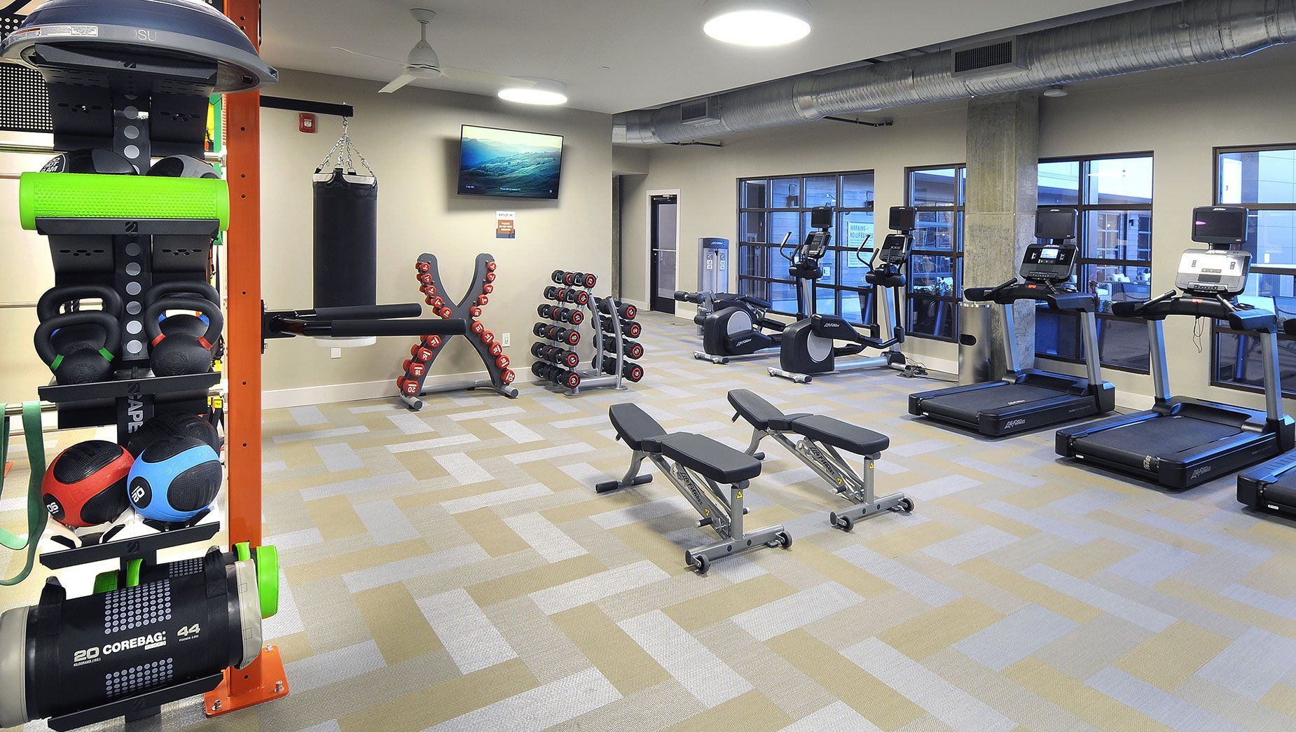 North and Line Fitness Center with Gym Equipment