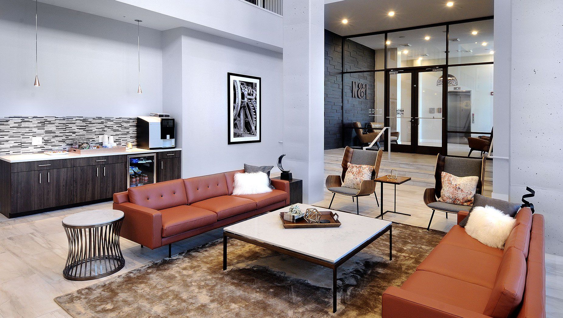 North and Line Resident Lounge with Coffee Station