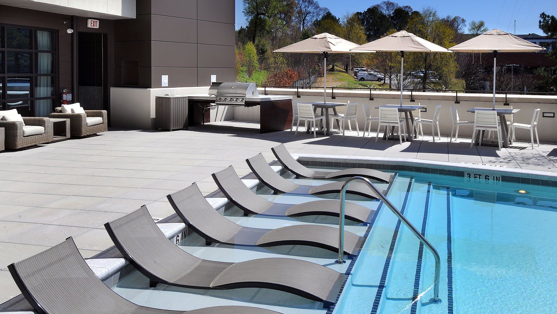 In-Pool Chaise at North and Line