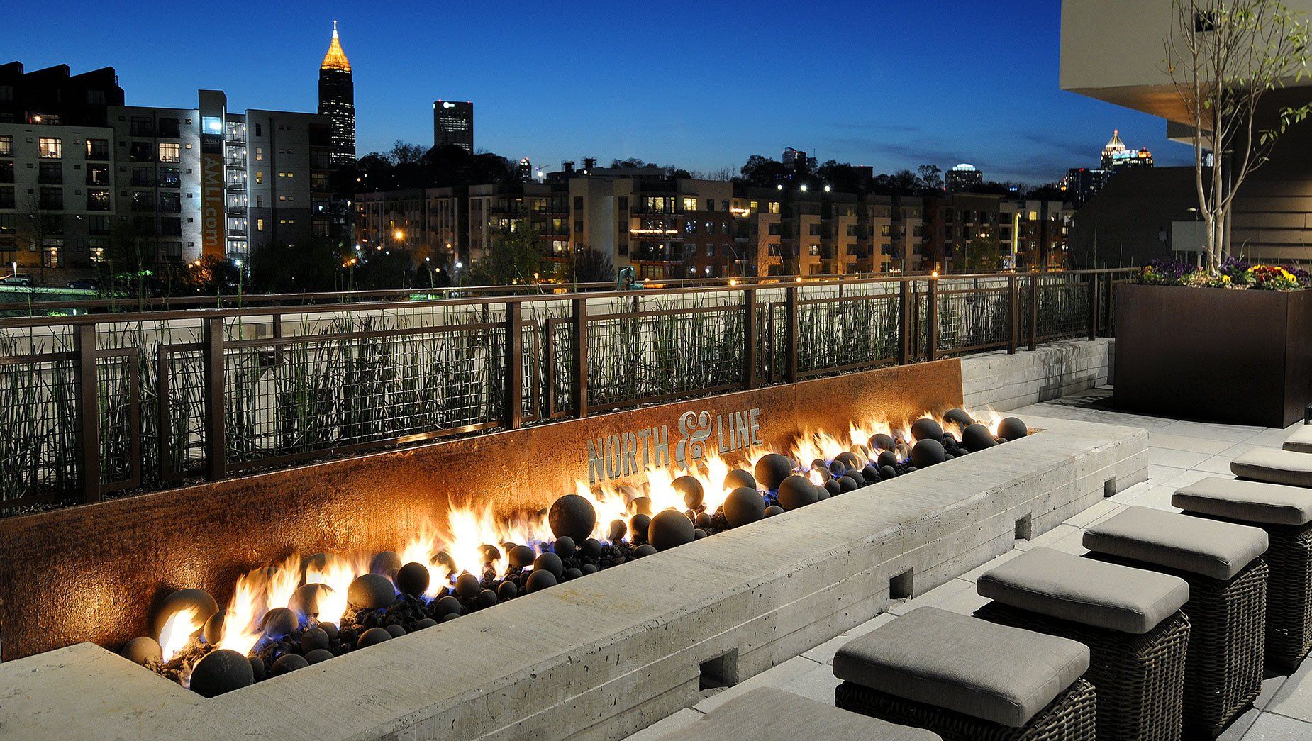 North and Line Fire Pit with Atlanta City View