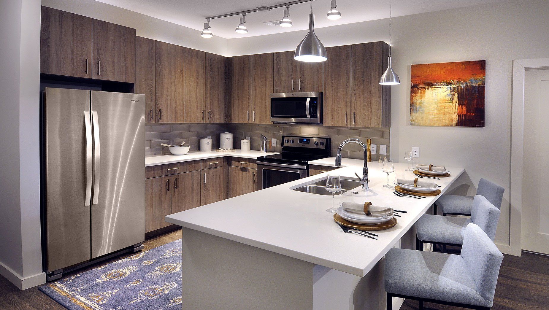 North and Line Kitchen with Modern Features