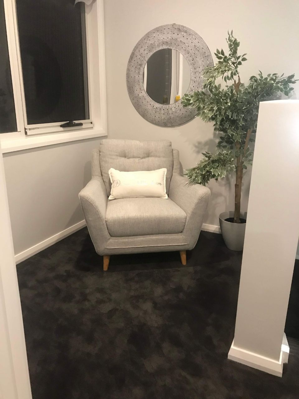 corner of a room with sofa seat