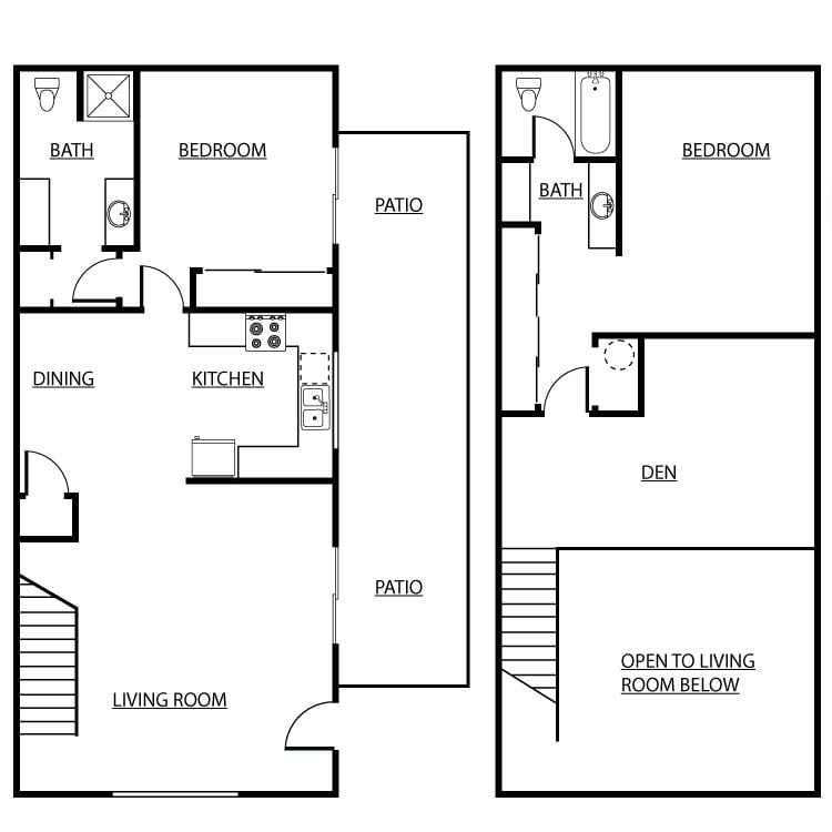 2 bedroom 2 bathroom floor plan