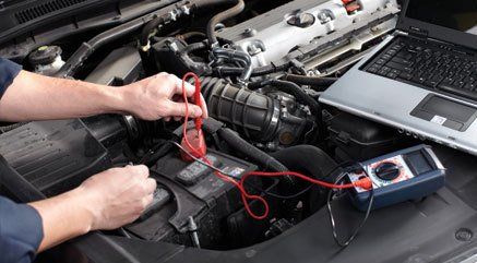 Car diagnostic testing in progress